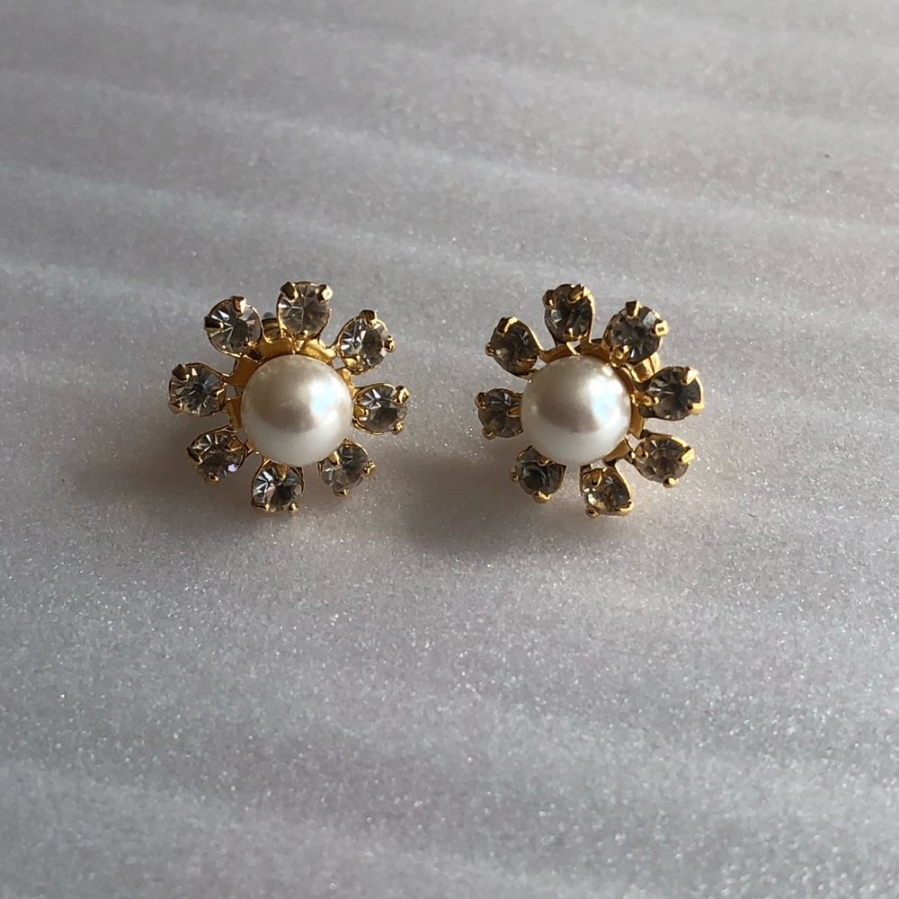 Pearl and Rhinestone Earrings